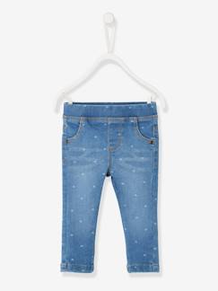 Treggig baby meisje van denim met print - vertbaudet enfant Baby-Treggig baby meisje van denim met print