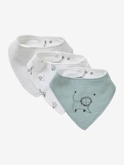 Set met 3 slabbetjes van katoengaas - vertbaudet enfant Verzorging-Baby eet en drinkt-Set met 3 slabbetjes van katoengaas