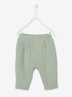 Broek in harem-model van hydrofiel katoen baby jongen - vertbaudet enfant -Broek in harem-model van hydrofiel katoen baby jongen