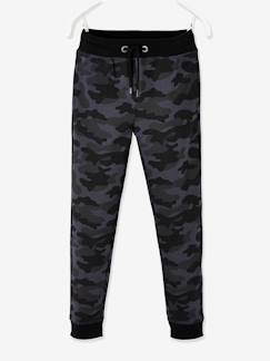 Fleece sportbroek voor jongens met camouflagemotief - vertbaudet enfant Jongens-Fleece sportbroek voor jongens met camouflagemotief
