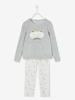 Fluwelen pyjama "kattenmasker" meisje - vertbaudet enfant Meisje-Pyjama, surpyjama-Fluwelen pyjama "kattenmasker" meisje