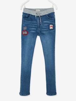 Rechte jongensjeans van molton denim look - vertbaudet enfant Jongens-Rechte jongensjeans van molton denim look