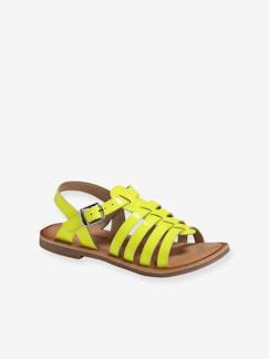 Leren sandalen met gespen voor meisjes - vertbaudet enfant Schoenen-Meisje shoenen 23-38-Sandalen-Leren sandalen met gespen voor meisjes