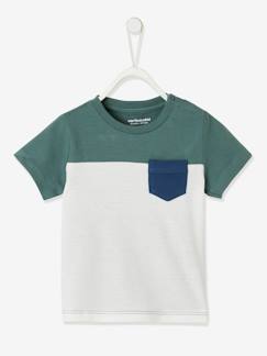 Baby colorblock T-shirt met korte mouwen - vertbaudet enfant Baby-Baby colorblock T-shirt met korte mouwen
