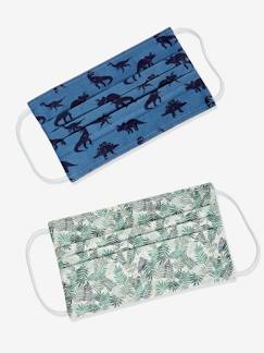 Set van 2 wasbare jongensmaskers met opdruk - vertbaudet enfant Baby-Set van 2 wasbare jongensmaskers met opdruk