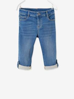 Jongensbroek in fleece met denimeffec, oprolbaar tot bermuda - vertbaudet enfant Jongens-Jongensbroek in fleece met denimeffec, oprolbaar tot bermuda