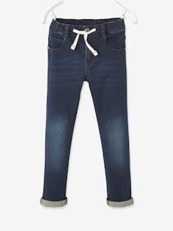 Makkelijk aan te trekken jongensbroek van molton met denim-effect - vertbaudet enfant Jongens-Makkelijk aan te trekken jongensbroek van molton met denim-effect