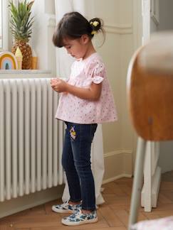 Geborduurde slim fit meisjesjeans Morphologik heupomtrek FIN - vertbaudet enfant Meisje-Geborduurde slim fit meisjesjeans Morphologik heupomtrek FIN