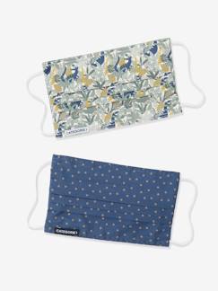 Set van 2 wasbare jongensmaskers met opdruk - vertbaudet enfant Baby-Set van 2 wasbare jongensmaskers met opdruk