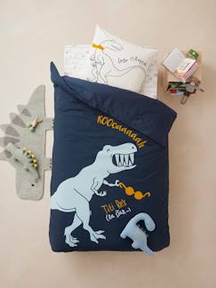 Dekbedovertrek voor kinderen Magicouette DINORAMA Oeko-Tex® - vertbaudet enfant Linnengoed en decoratie-Beddengoed voor kind-Ritsbaar beddengoed magicouette-Dekbedovertrek voor kinderen Magicouette DINORAMA Oeko-Tex®