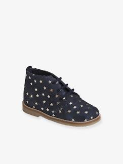 Laarzen met leren veters voor meisjesbaby's - vertbaudet enfant Schoenen-Baby schoenen 17-26-Loopt meisje 19-26-Boots, laarsjes en laarzen-Laarzen met leren veters voor meisjesbaby's