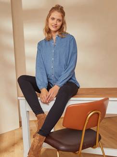 Zwangerschaps- en voedingsblouse jean denim - vertbaudet enfant Zwangerschapskleding-Zwangerschaps- en voedingsblouse jean denim