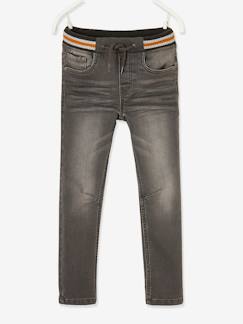 Rechte fleecebroek jongens denim look - vertbaudet enfant Jongens-Rechte fleecebroek jongens denim look