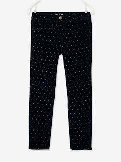 Slim fit MorphologiK meisjesbroek van fluweel met iriserende polka dots heupomtrek large - vertbaudet enfant Meisje-Slim fit MorphologiK meisjesbroek van fluweel met iriserende polka dots heupomtrek large