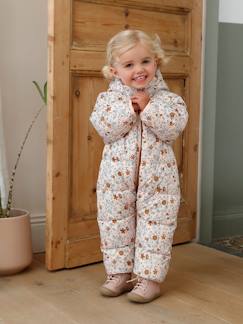 Gewatteerd kruippakje met bloemmotief - vertbaudet enfant Baby-Gewatteerd kruippakje met bloemmotief