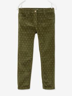 Slim fit MorphologiK meisjesbroek van fluweel met iriserende polka dots heupomtrek large - vertbaudet enfant Meisje-Slim fit MorphologiK meisjesbroek van fluweel met iriserende polka dots heupomtrek large