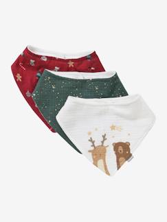 Set met 3 slabbetjes van katoengaas - vertbaudet enfant Verzorging-Baby eet en drinkt-Set met 3 slabbetjes van katoengaas