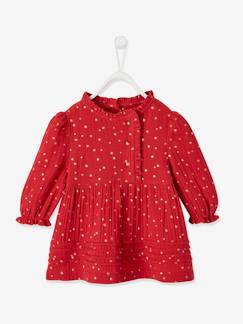 Babyjurkje van katoenen hydrofiel doek met met niet-gecentreerde opening - vertbaudet enfant Baby-Rok, jurk-Babyjurkje van katoenen hydrofiel doek met met niet-gecentreerde opening