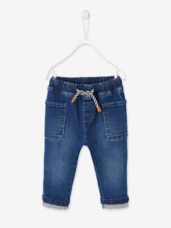 Denim babybroek met elastische tailleband - vertbaudet enfant Baby-Denim babybroek met elastische tailleband