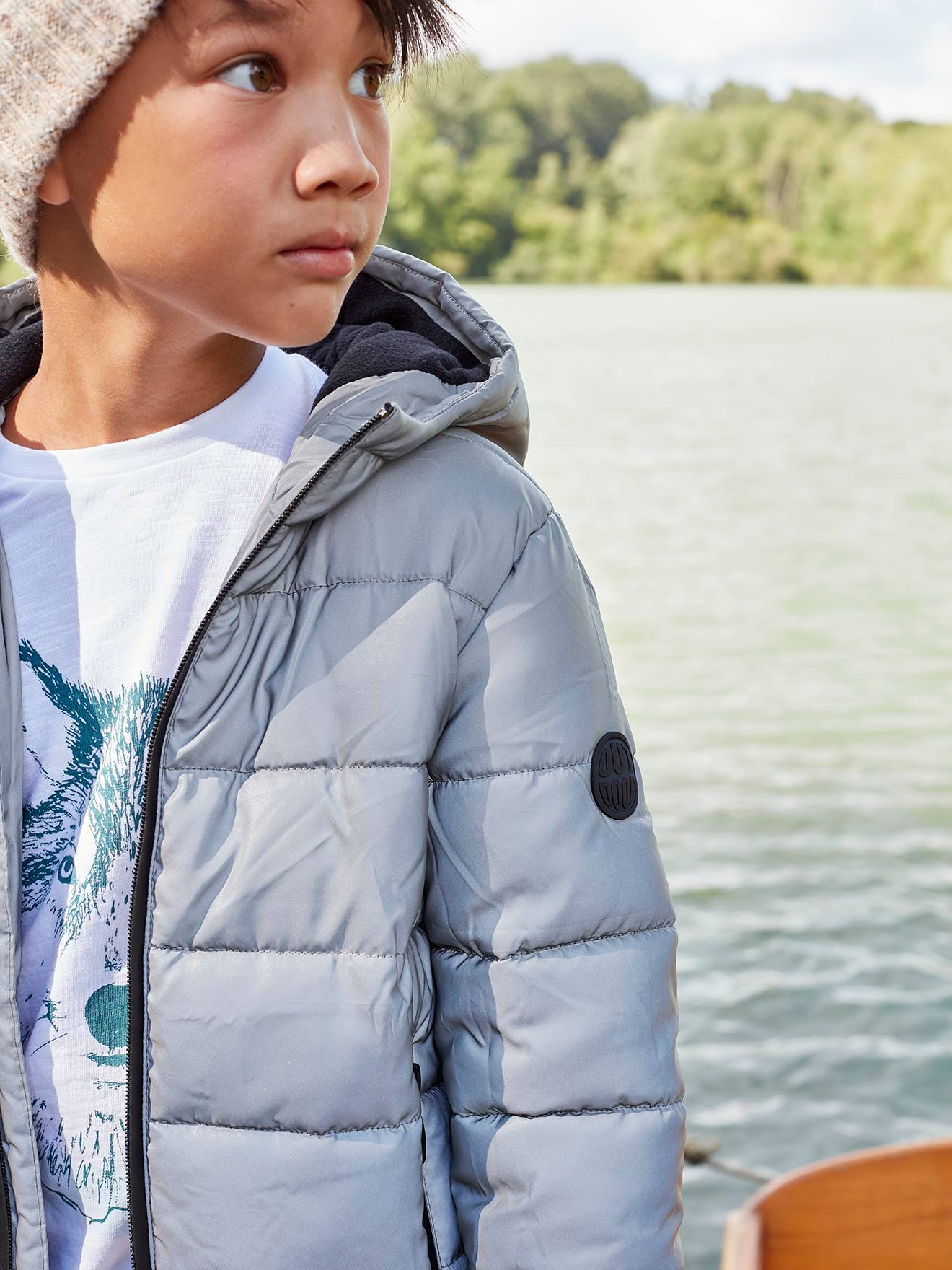 SwissWell Fleecejacke Kinder Jungen Warme Gefüttert Sweatjack Fleece Jacke mit Kapuze Jungen Winterjacke Kapuzenjacke für Kinder mit Reißverschluss Kuscheljacke Grau-Schwarz S