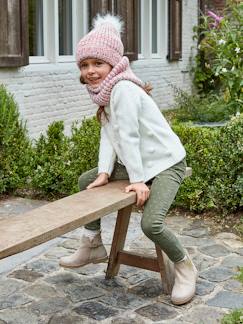 Slim fit MorphologiK meisjesbroek van fluweel met iriserende polka dots heupomtrek medium - vertbaudet enfant Meisje-Slim fit MorphologiK meisjesbroek van fluweel met iriserende polka dots heupomtrek medium