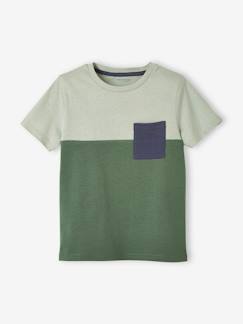 Colorblock jongensshirt met korte mouwen - vertbaudet enfant Jongens-Colorblock jongensshirt met korte mouwen