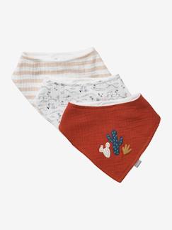 Set met 3 slabbetjes van katoengaas - vertbaudet enfant Verzorging-Baby eet en drinkt-Set met 3 slabbetjes van katoengaas