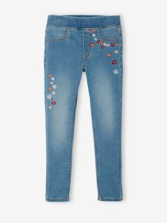 Geborduurde meisjeslegging van fleece met denimeffect - vertbaudet enfant Meisje-Geborduurde meisjeslegging van fleece met denimeffect