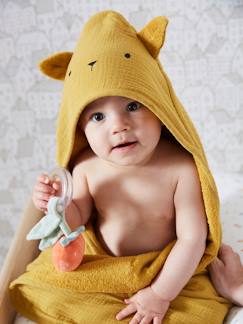 Badcape + handschoen van biologisch katoenen gaas*, Oeko-Tex®. - vertbaudet enfant -Badcape + handschoen van biologisch katoenen gaas*, Oeko-Tex®.