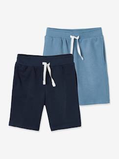 Set met 2 jongensbermuda's van molton - vertbaudet enfant Jongens-Set met 2 jongensbermuda's van molton