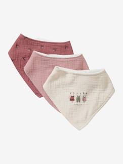 Set met 3 bandanaslabbetjes van badstof en katoengaas. - vertbaudet enfant Verzorging-Baby eet en drinkt-Slabbetje-Set met 3 bandanaslabbetjes van badstof en katoengaas.