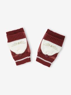 Geborduurde wanten/handschoenen voor meisjes met kat - vertbaudet enfant Meisje-Accessoires-Geborduurde wanten/handschoenen voor meisjes met kat