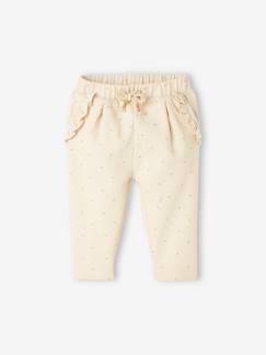 Fleece-pantalon voor meisjesbaby - vertbaudet enfant Baby-Broek, jean-Fleece-pantalon voor meisjesbaby