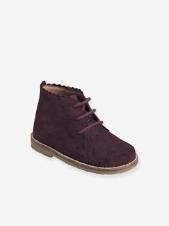 Laarzen met leren veters voor meisjesbaby's - vertbaudet enfant Schoenen-Baby schoenen 17-26-Loopt meisje 19-26-Boots, laarsjes en laarzen-Laarzen met leren veters voor meisjesbaby's