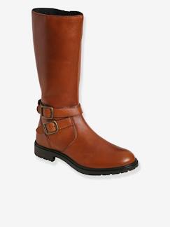 Leren meisjeslaarzen - vertbaudet enfant Schoenen-Leren meisjeslaarzen