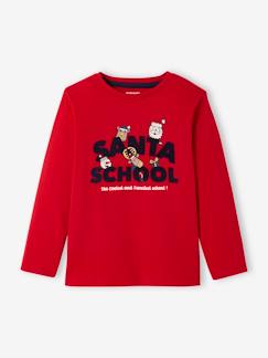 Kerstjongensshirt met speels Santa School-motief - vertbaudet enfant -Kerstjongensshirt met speels Santa School-motief
