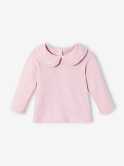 Baby T-shirt met lange mouwen en claudinekraag - vertbaudet enfant Baby-Baby T-shirt met lange mouwen en claudinekraag