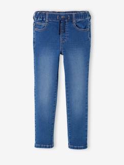 Makkelijk aan te trekken slimfit van molton met denim-effect - vertbaudet enfant Jongens-Makkelijk aan te trekken slimfit van molton met denim-effect