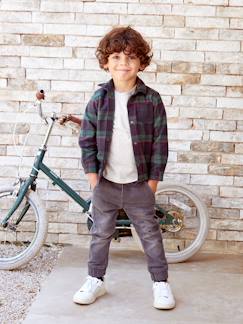 Makkelijk aan te trekken jongensbroek van molton met denim-effect - vertbaudet enfant Jongens-Makkelijk aan te trekken jongensbroek van molton met denim-effect