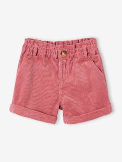 Fluwelen paperbag meisjesshort - vertbaudet enfant Meisje-Short-Fluwelen paperbag meisjesshort