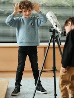 Rechte fleecebroek jongens denim look - vertbaudet enfant Jongens-Rechte fleecebroek jongens denim look