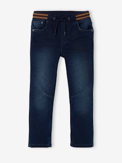 Rechte fleecebroek jongens denim look - vertbaudet enfant Jongens-Rechte fleecebroek jongens denim look