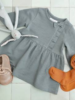 Meisjesjurk van gevlamd fleece - vertbaudet enfant Baby-Meisjesjurk van gevlamd fleece