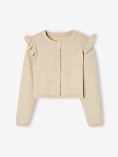 Vest met ruches van iriserend tricot meisjes - vertbaudet enfant Meisje-Vest met ruches van iriserend tricot meisjes