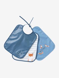 Set van 3 geplastificeerde slabbetjes - vertbaudet enfant Verzorging-Baby eet en drinkt-Set van 3 geplastificeerde slabbetjes