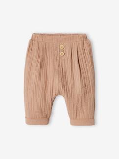 Broek in harem-model van hydrofiel katoen baby jongen - vertbaudet enfant -Broek in harem-model van hydrofiel katoen baby jongen