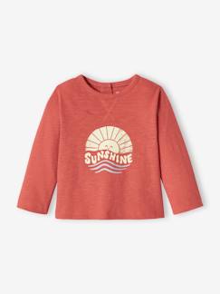 T-shirt met lange mouwen van gevlamde jersey - vertbaudet enfant Baby-T-shirt, souspull-T-shirt met lange mouwen van gevlamde jersey