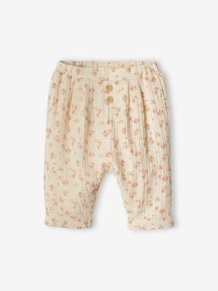 Broek in harem-model van hydrofiel katoen baby jongen - vertbaudet enfant -Broek in harem-model van hydrofiel katoen baby jongen