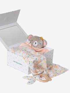 Geschenkdoos met 3 stuks: slaapzak + personaliseerbare knuffel + rammelaar - vertbaudet enfant Speelgoed-Eerste levensjaren-Knuffels en knuffeldoekjes-Geschenkdoos met 3 stuks: slaapzak + personaliseerbare knuffel + rammelaar