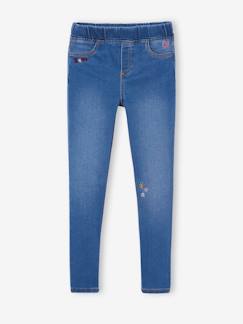 Geborduurde meisjeslegging van fleece met denimeffect - vertbaudet enfant Meisje-Geborduurde meisjeslegging van fleece met denimeffect